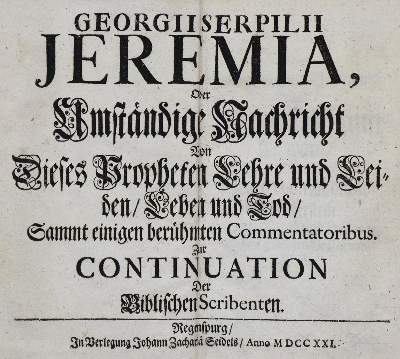 Bild Nr.2: 135-580 Serpilius,G.: (Alte Drucke, Handschriften und Theologie)