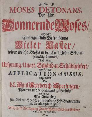 Bild Nr.1: 135-590 Sperling,P.F.: (Alte Drucke, Handschriften und Theologie)