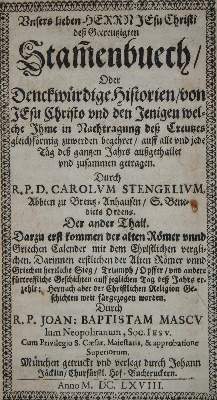 Bild Nr.1: 135-594 Stengel,C.: (Alte Drucke, Handschriften und Theologie)