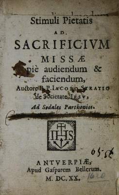 Bild Nr.1: 135-599 Stratius,J.: (Alte Drucke, Handschriften und Theologie)