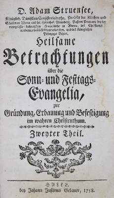 Bild Nr.1: 135-601 Struensee,A.: (Alte Drucke, Handschriften und Theologie)