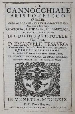 Bild Nr.1: 135-610 Tesauro,E.: (Alte Drucke, Handschriften und Theologie)