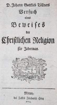 Bild Nr.1: 135-616 Töllner,J.G.: (Alte Drucke, Handschriften und Theologie)