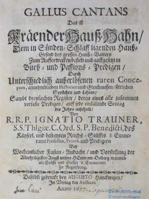 Bild Nr.1: 135-620 Trauner,I.: (Alte Drucke, Handschriften und Theologie)