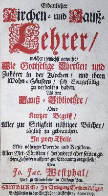 Bild Nr.1: 135-651 Westphal,J.J.: (Alte Drucke, Handschriften und Theologie)