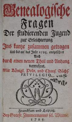Bild Nr.1: 135-665 Genealogische Fragen: (Genealogie und Heraldik)