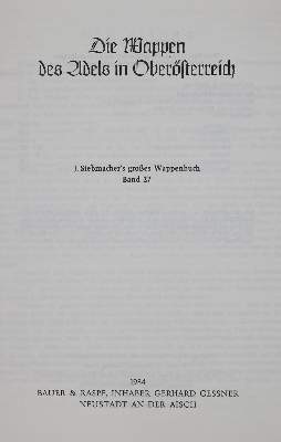 Bild Nr.1: 135-671 Siebmacher,J.: (Genealogie und Heraldik)
