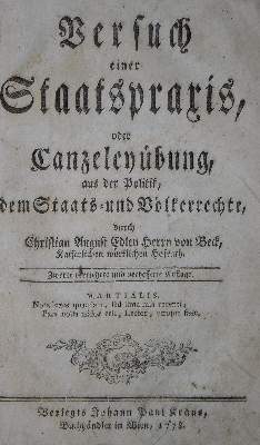 Bild Nr.1: 135-673 Beck,C.A.v.: (Politik und Staatswissenschaften)