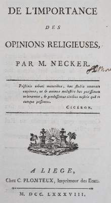 Bild Nr.1: 135-682 Necker,(J.).: (Politik und Staatswissenschaften)