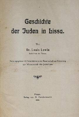 Bild Nr.1: 135-733 Lewin,L.: (Judaica)