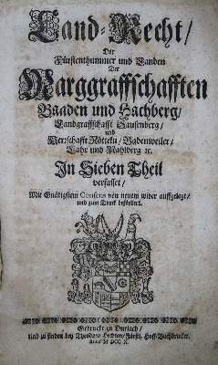 Bild Nr.1: 135-737 Land-Recht,: (Juridica und Kriminologie, Baden)