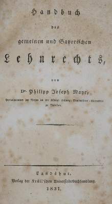 Bild Nr.1: 135-739 Mayr,P.J.: (Juridica und Kriminologie, Bayern)
