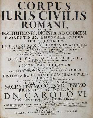 Bild Nr.1: 135-745 Corpus juris civilis Romani,: (Juridica und Kriminologie)