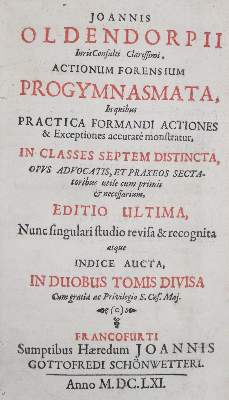 Bild Nr.1: 135-764 Oldendorp,J.: (Juridica und Kriminologie)