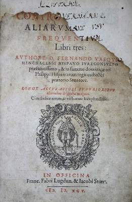 Bild Nr.1: 135-769 Vasquez de Menchaca,F.: (Juridica und Kriminologie)