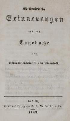 Bild Nr.1: 135-817 Minutoli,(J.H.C.)v.: (Militaria)