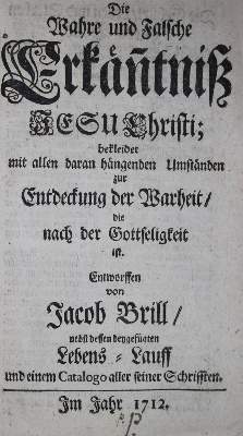 Bild Nr.1: 135-98 Brill,J.: (Alte Drucke, Handschriften und Theologie)