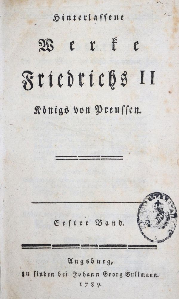 Große Abbildung Nr.1: 136-1003 Friedrich II. von Preußen.: (Literatur und illustrierte Bücher bis 19.Jahrhundert)