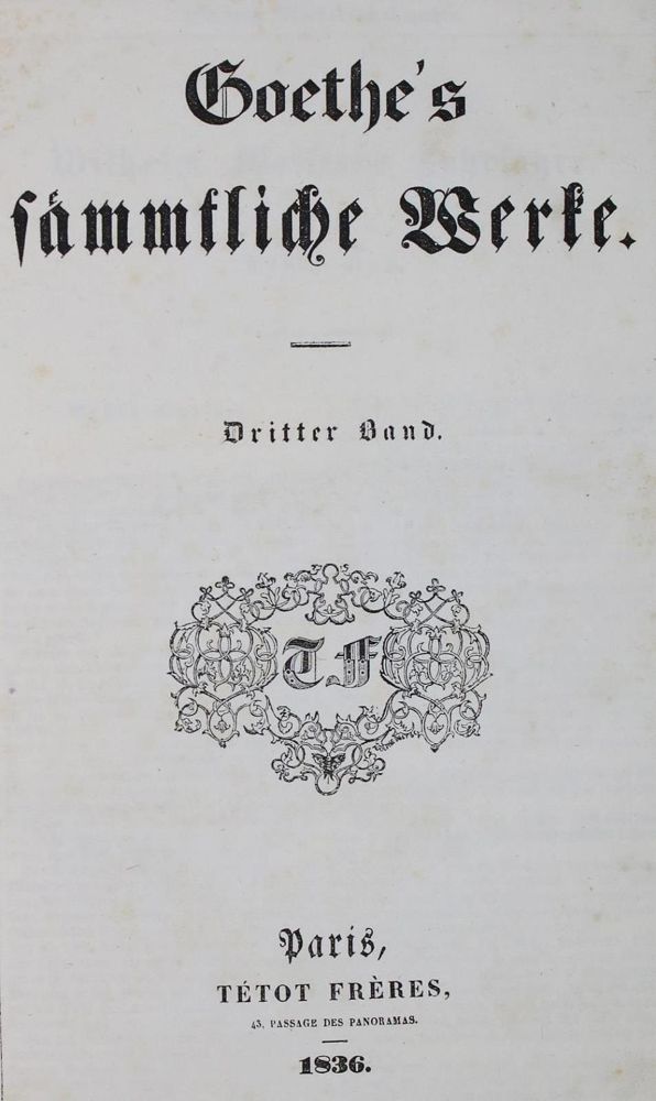 Große Abbildung Nr.1: 136-1018 Goethe,J.W.v.: (Literatur und illustrierte Bücher bis 19.Jahrhundert)
