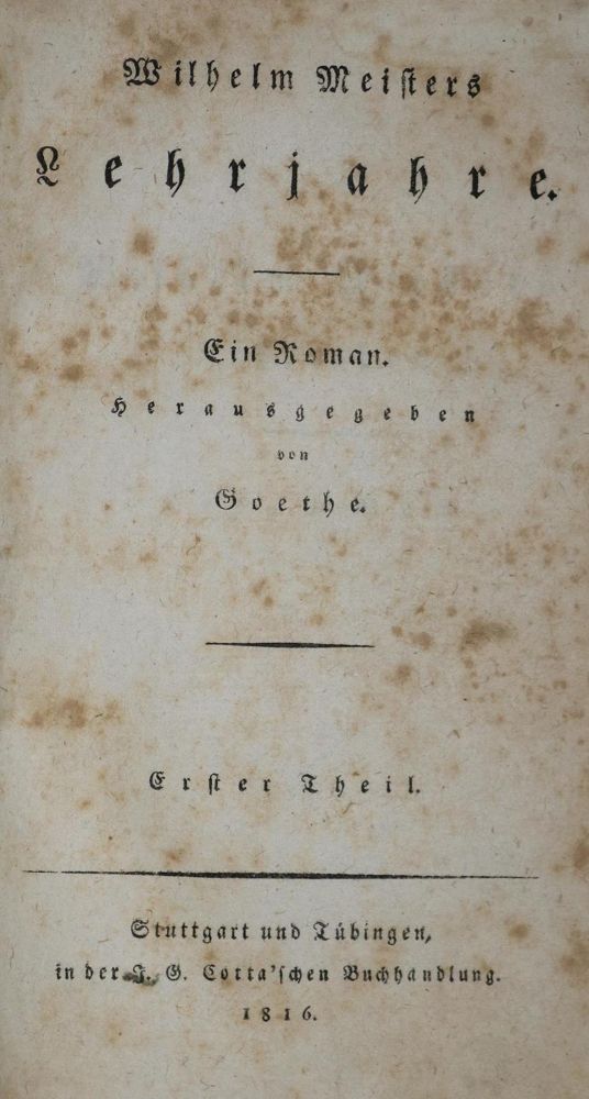 Große Abbildung Nr.1: 136-1020 Goethe,J.W.v.: (Literatur und illustrierte Bücher bis 19.Jahrhundert)