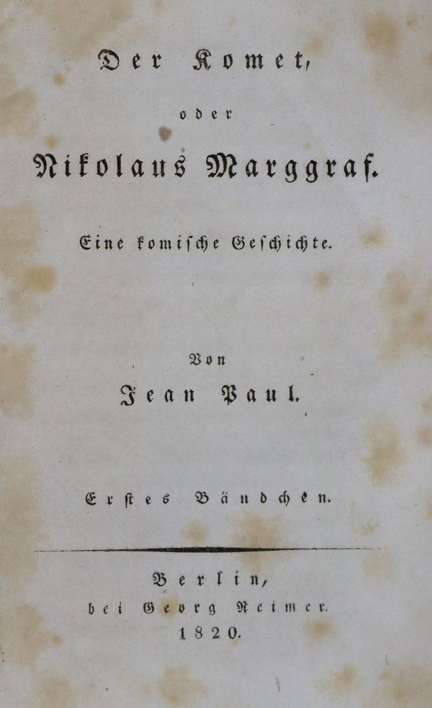 Große Abbildung Nr.1: 136-1047 Jean Paul (d.i. J.P.F.Richter).: (Literatur und illustrierte Bücher bis 19.Jahrhundert)