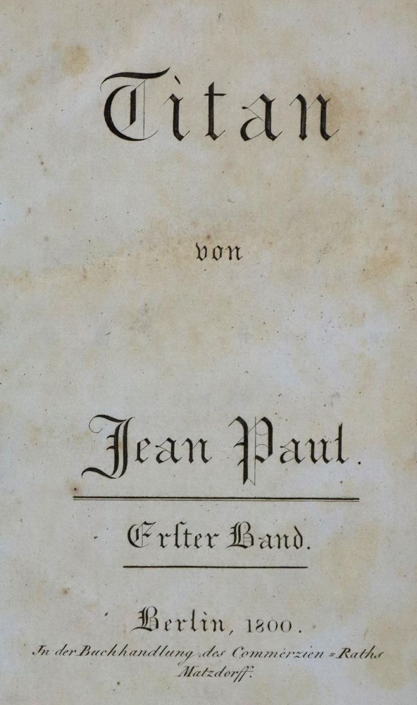 Große Abbildung Nr.1: 136-1050 Jean Paul (d.i. J.P.F.Richter).: (Literatur und illustrierte Bücher bis 19.Jahrhundert)