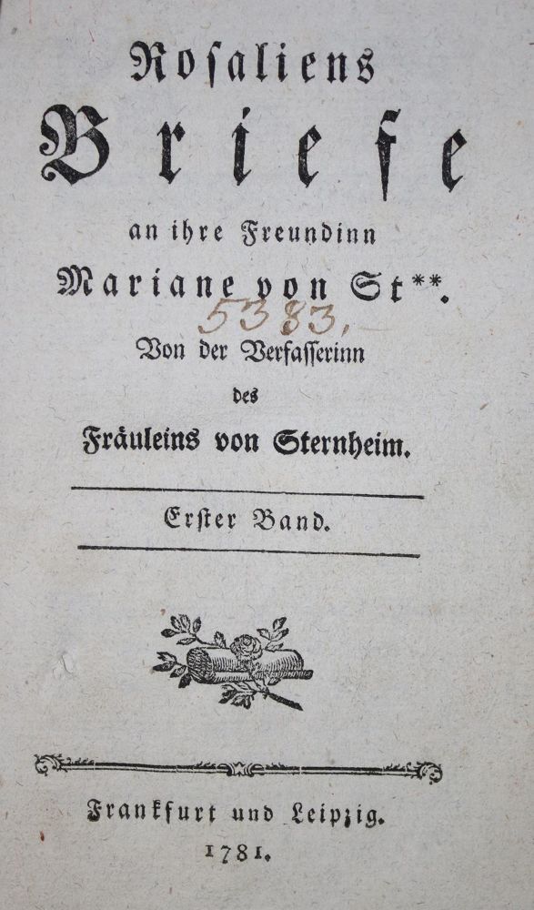 Große Abbildung Nr.1: 136-1073 (La Roche,S.v.).: (Literatur und illustrierte Bücher bis 19.Jahrhundert)