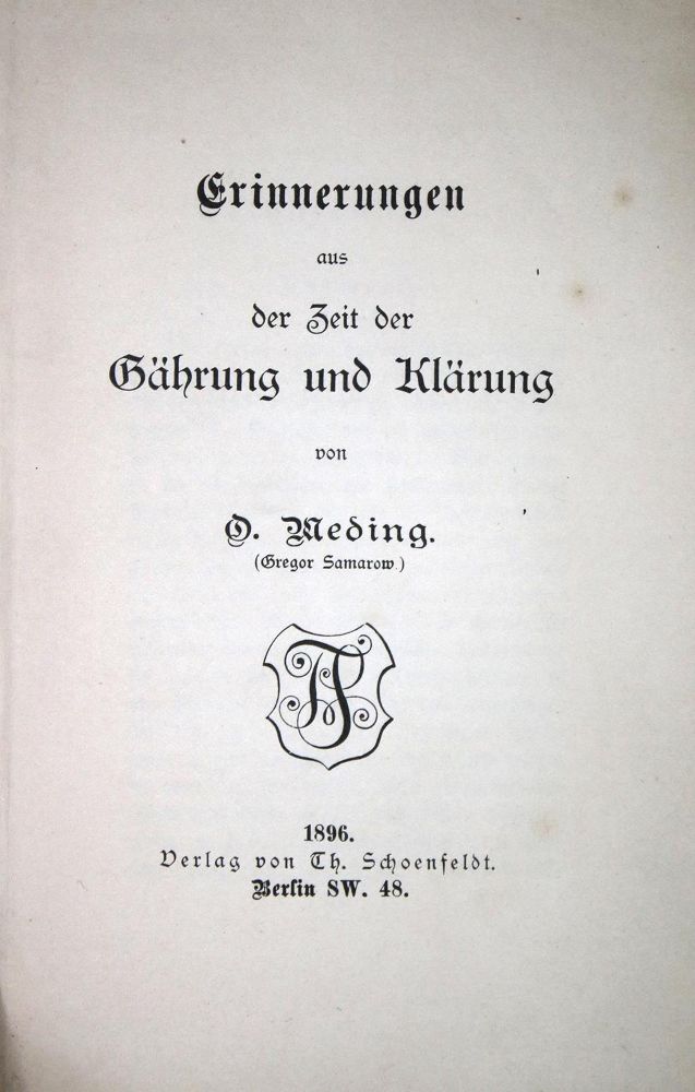 Große Abbildung Nr.1: 136-1094 Meding,O.: (Literatur und illustrierte Bücher bis 19.Jahrhundert)