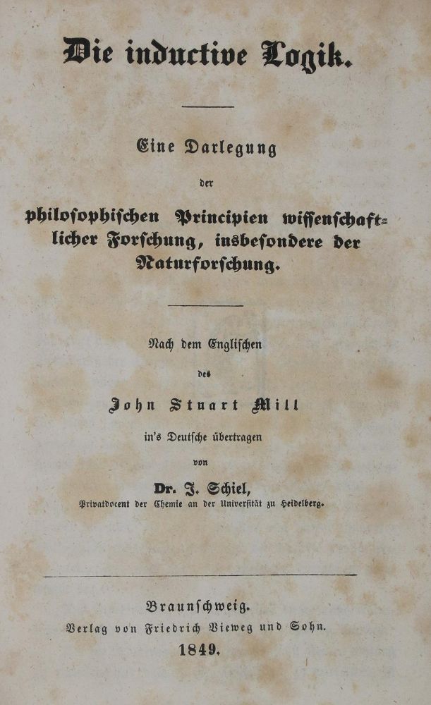 Große Abbildung Nr.1: 136-1097 Mill,J.St.: (Literatur und illustrierte Bücher bis 19.Jahrhundert)