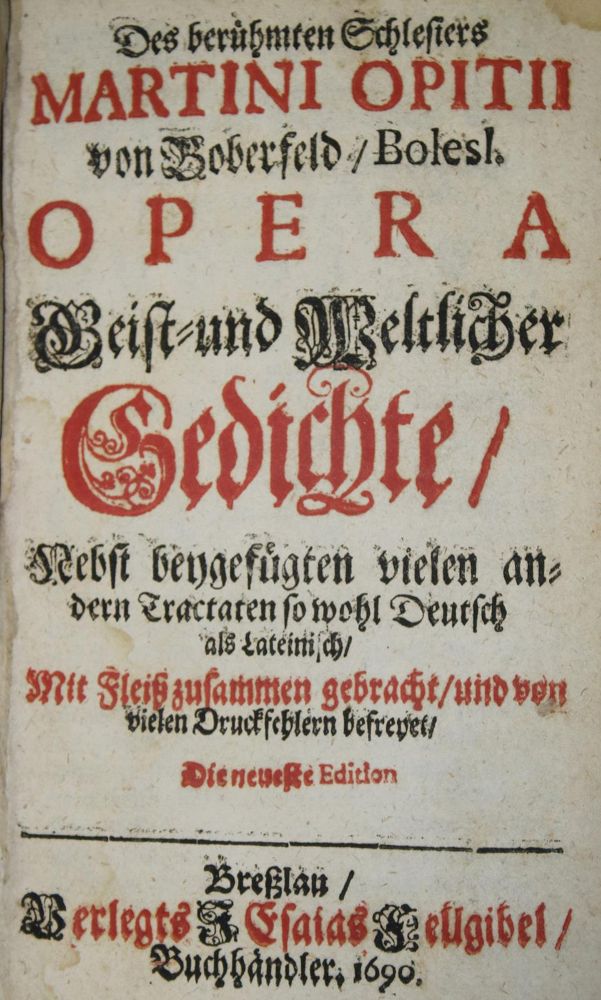 Große Abbildung Nr.1: 136-1107 Opitz,M.: (Literatur und illustrierte Bücher bis 19.Jahrhundert)