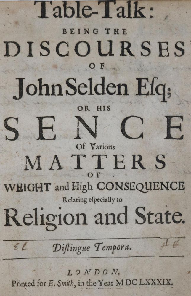 Große Abbildung Nr.1: 136-1135 Selden,J.: (Literatur und illustrierte Bücher bis 19.Jahrhundert)