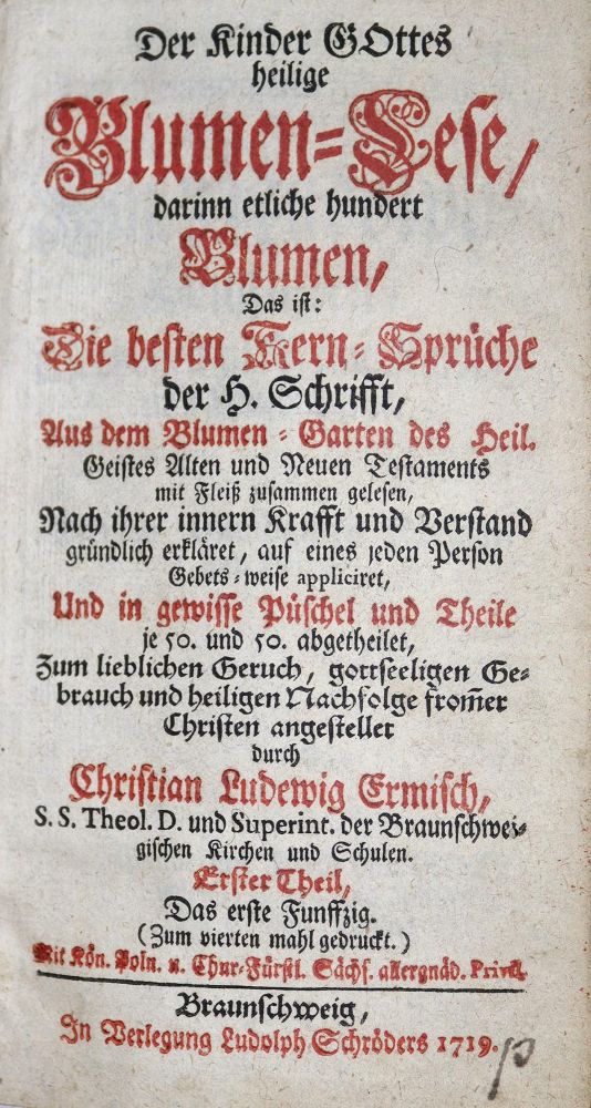 Große Abbildung Nr.1: 136-115 Ermisch,C.L.: (Alte Drucke, Handschriften und Theologie)