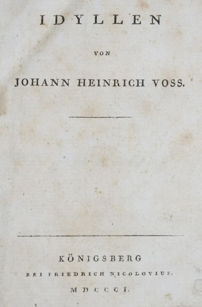 Große Abbildung Nr.1: 136-1156 Voss,J.H.: (Literatur und illustrierte Bücher bis 19.Jahrhundert)