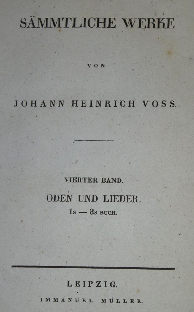 Große Abbildung Nr.2: 136-1157 Voss,J.H.: (Literatur und illustrierte Bücher bis 19.Jahrhundert)