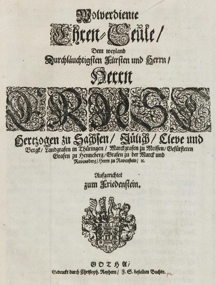 Große Abbildung Nr.2: 136-116 Ernst der Fromme, Herzog von Sachsen-Gotha.: (Alte Drucke, Handschriften und Theologie)