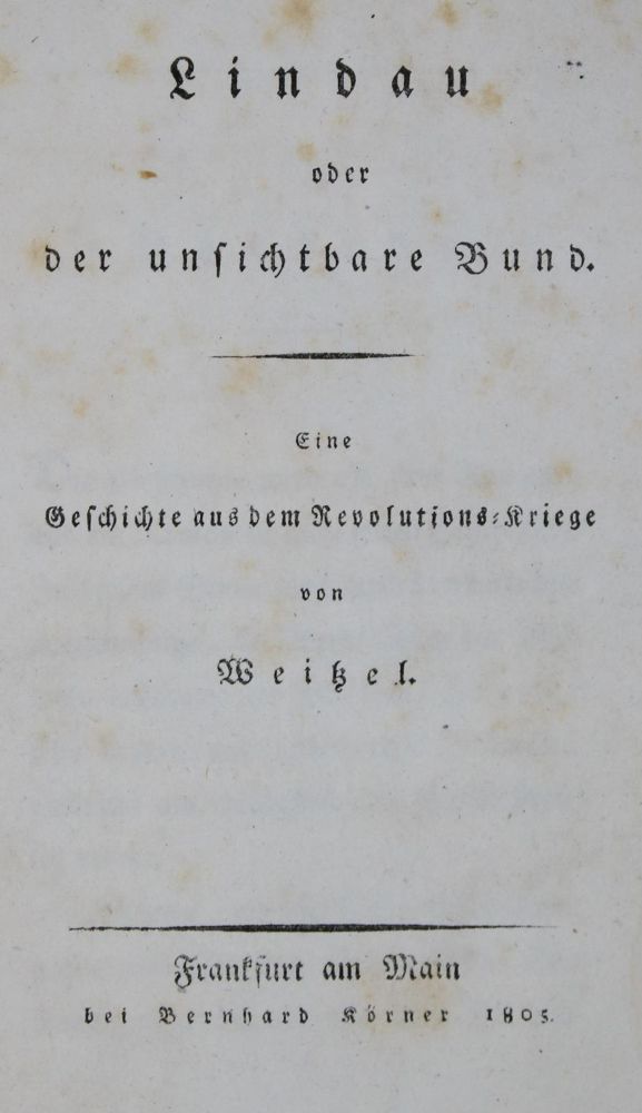 Große Abbildung Nr.1: 136-1160 Weitzel,(J.I.).: (Literatur und illustrierte Bücher bis 19.Jahrhundert)