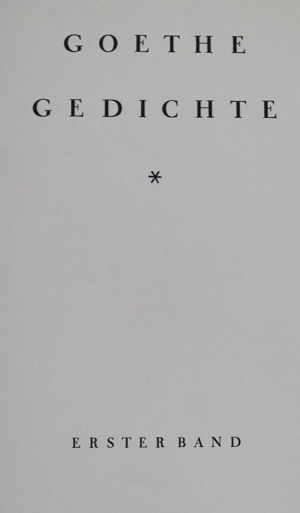 Große Abbildung Nr.1: 136-1243 Goethe,J.W.v.: (Literatur und illustrierte Bücher 20.Jahrhundert - Alte Literatur in modernen Ausgaben)