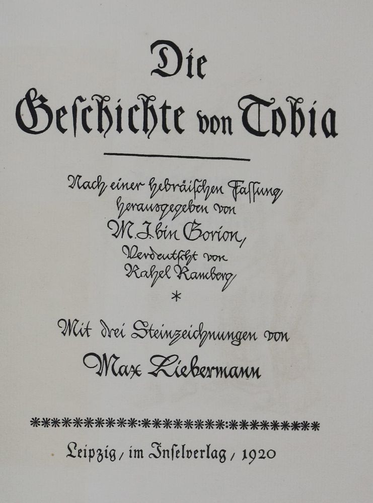 Große Abbildung Nr.2: 136-1290 Gorion,M.J. bin (Hrsg.).: (Liebermann)
