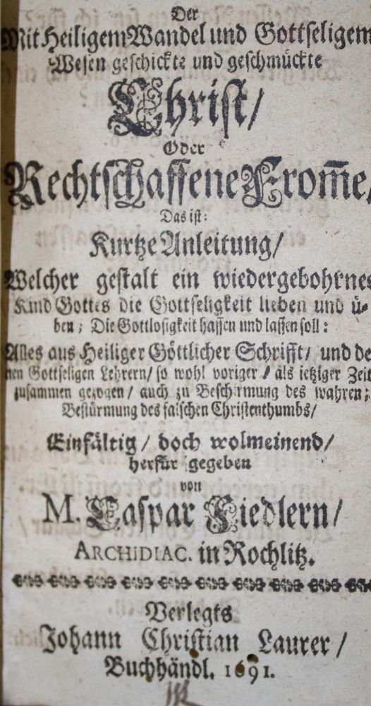 Große Abbildung Nr.1: 136-132 Fiedler,C.: (Alte Drucke, Handschriften und Theologie)