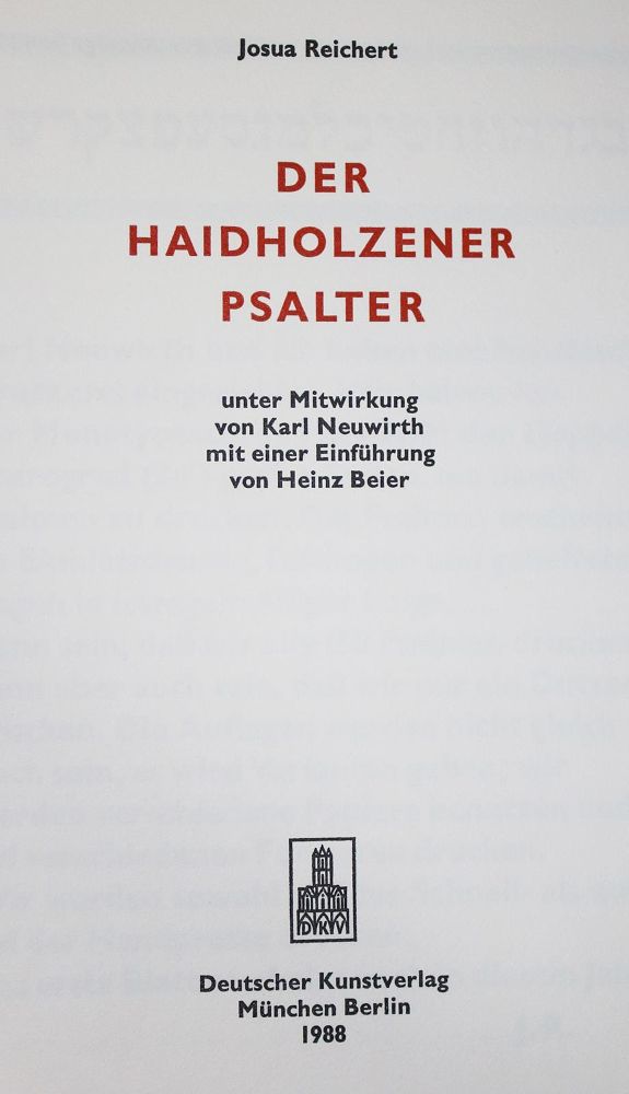 Große Abbildung Nr.1: 136-1341 Reichert,J.: (Literatur und illustrierte Bücher 20.Jahrhundert - Alte Literatur in modernen Ausgaben)