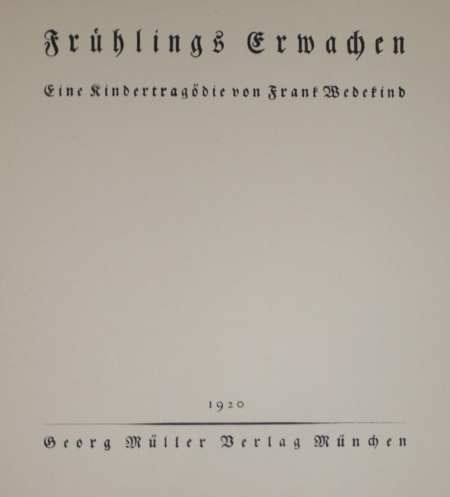 Große Abbildung Nr.1: 136-1392 Wedekind,F.: (Literatur und illustrierte Bücher 20.Jahrhundert - Alte Literatur in modernen Ausgaben)