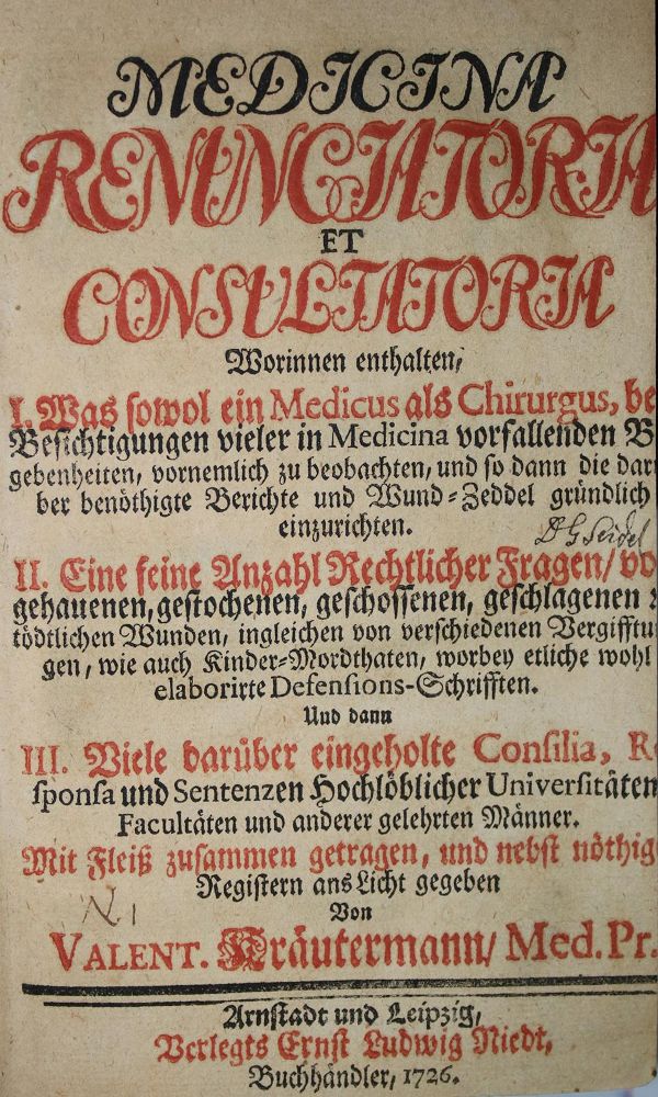 Große Abbildung Nr.1: 136-1477 Kräutermann,V. (d.i. C.v.Hellwig).: (Medizin)