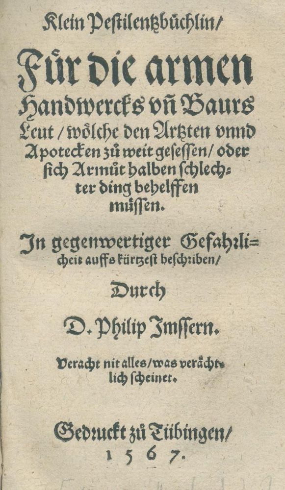 Große Abbildung Nr.2: 136-1494 Pistorius,J.: (Medizin, Pest)