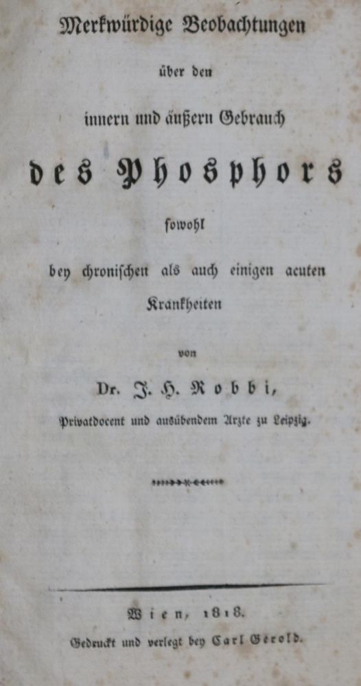 Große Abbildung Nr.1: 136-1500 Robbi,J H.: (Medizin, Phosphor)