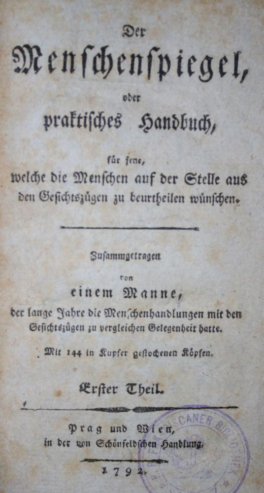 Große Abbildung Nr.1: 136-1501 (Fischer,J.P.).: (Medizin, Physiognomie)