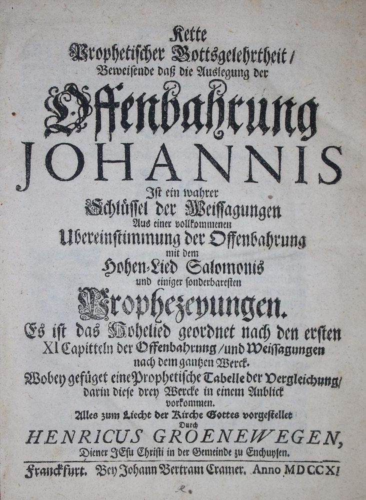 Große Abbildung Nr.1: 136-155 Groenewegen,H.: (Alte Drucke, Handschriften und Theologie)