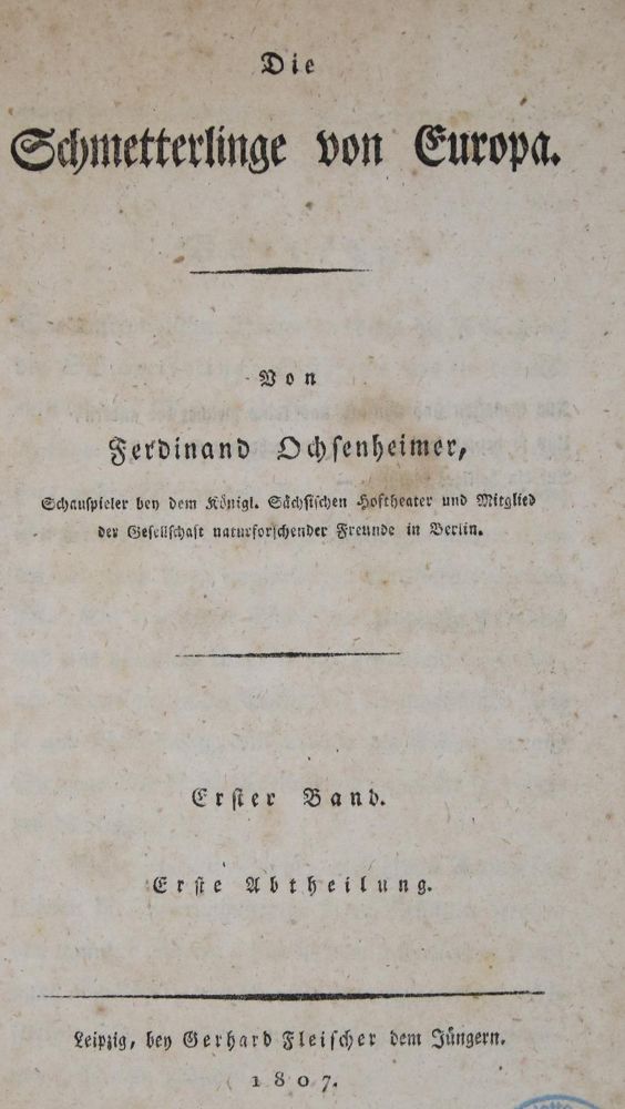 Große Abbildung Nr.1: 136-1562 Ochsenheimer, Ferdinand.: (Zoologie, Schmetterlinge)