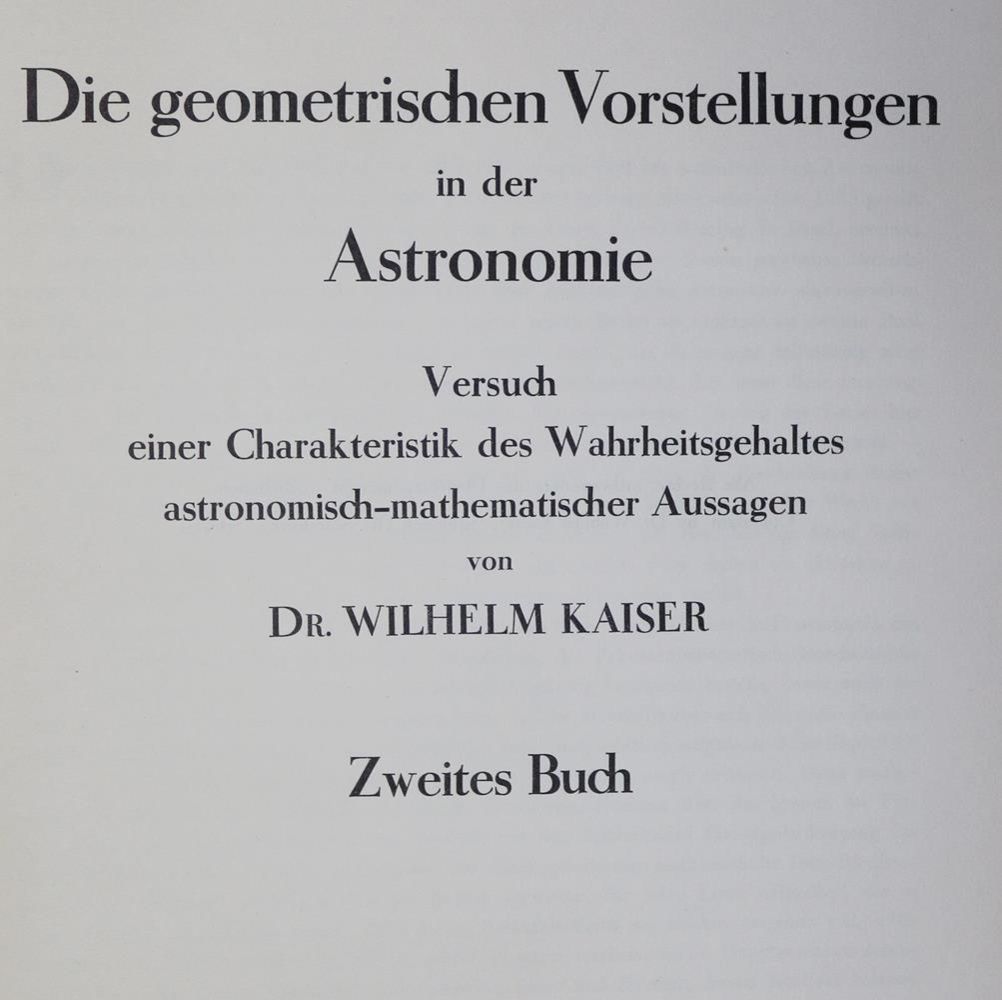 Große Abbildung Nr.1: 136-1588 Kaiser,W.: (Verschiedene Gebiete - Varia, Astronomie)