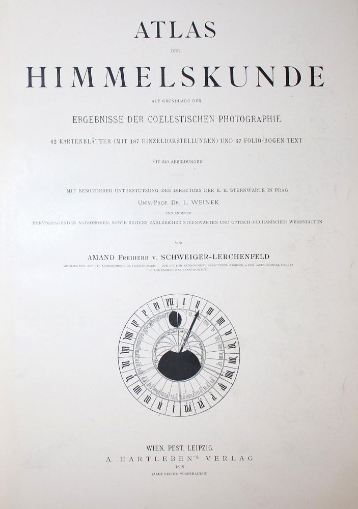 Große Abbildung Nr.1: 136-1593 Schweiger-Lerchenfeld,A.v.: (Verschiedene Gebiete - Varia, Astronomie)