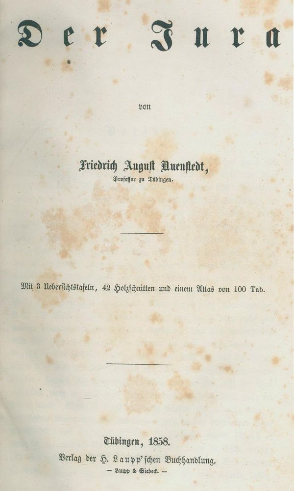 Große Abbildung Nr.1: 136-1635 Quenstedt,F.A.: (Verschiedene Gebiete - Varia, Geologie - Mineralogie u. Paläontologie, Jura)